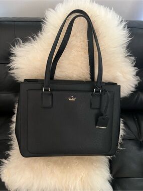 Kate Spade Cameron Street Zooey Black Leather Tote Satchel EUC MSRP $378